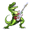 T-Rex Dinosaur Playing Guitar