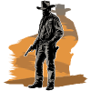 Western Shooting Cowboy