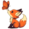 Fox with butterfly