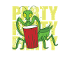 Party praying mantis with drink
