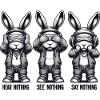 Hear See Say Nothing Bunny
