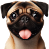 A happy pug