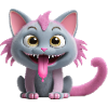 Chat monstre effrayant et mignon