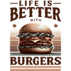 Joie de vivre with burger motif