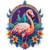 Flamingo Spiritual Mandala Design