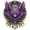 Bat Spiritual Mandala Design