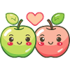 Apple Couple Love Heart Funny