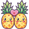 Pineapple Couple Love Heart Funny