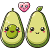 Avokado Couple Love Heart Funny