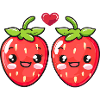 Strawberries Couple Love Heart Funny