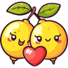 Lemon Couple Love Heart Funny