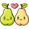 Pear Couple Love Heart Funny