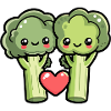 Broccoli Couple Love Heart Funny