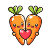 Carrot Couple Love Heart Funny