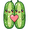 Cucumber Couple Love Heart Funny