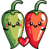 Chilli Couple Love Heart Funny
