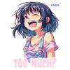 Too much? Laughing anime girl