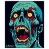 A screaming green skull zombie