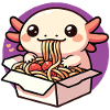 Axolotl Slurping a Delicious Spaghetti