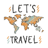 World Map Let's Travel