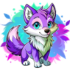 Bébé loup violet