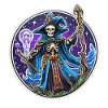 Skeleton magician fantasy illustration