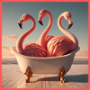 Flamingos in der Badewanne