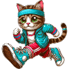 Cat jogging marathon running design