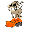 Affe Bagger Baggerfahrer Motiv