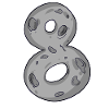 Zahl 8 Nummer Acht Mond Motiv