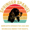 Springer Spaniel Retro Sunset