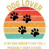Dog Lover Retro Sunset