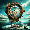 Fantastic Steampunk Marine Watch with Mermaid