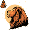 Lion avec papillon