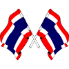 Two flags crossed from Thailand