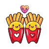 Frites Couple Amour Coeur Drôle