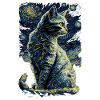 Cat Starry Night