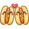 Hotdog Couple Love Heart Funny