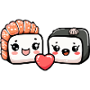 Sushi Couple Love Heart Funny