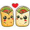 Burrito Couple Love Heart Funny