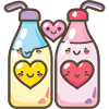 Milch Paar Liebe Herz Lustig