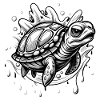 turtle black and white