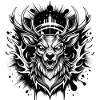 deer black and white