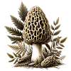 A morel mushroom