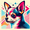 Chihuahua risograph vector style