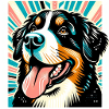 Berner hund risografi vektor stil