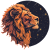Lion with starry sky