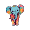 Elefant Bunt Süßes Elefanten Baby Mandala Hindi
