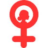 Female Venus Red Silhouette