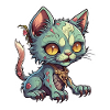 Zombie cat illustration